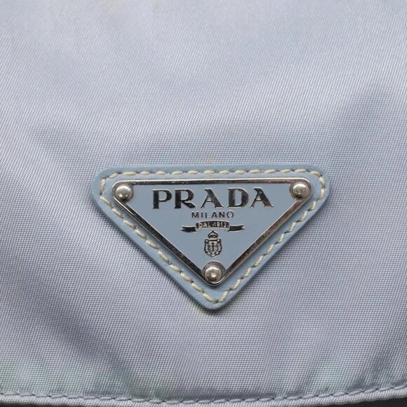 PRADA Shoulder Bag Nylon Light Blue Silver Auth - Picture 11 of 16